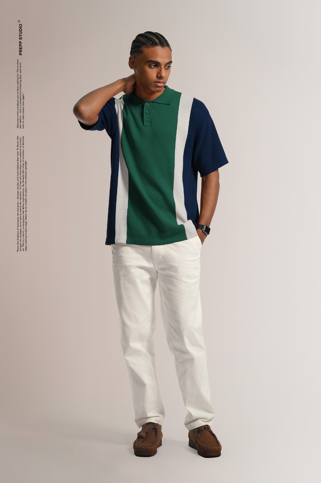 POLO STRIPE SENSE 3 STRIPE GREEN NAVY