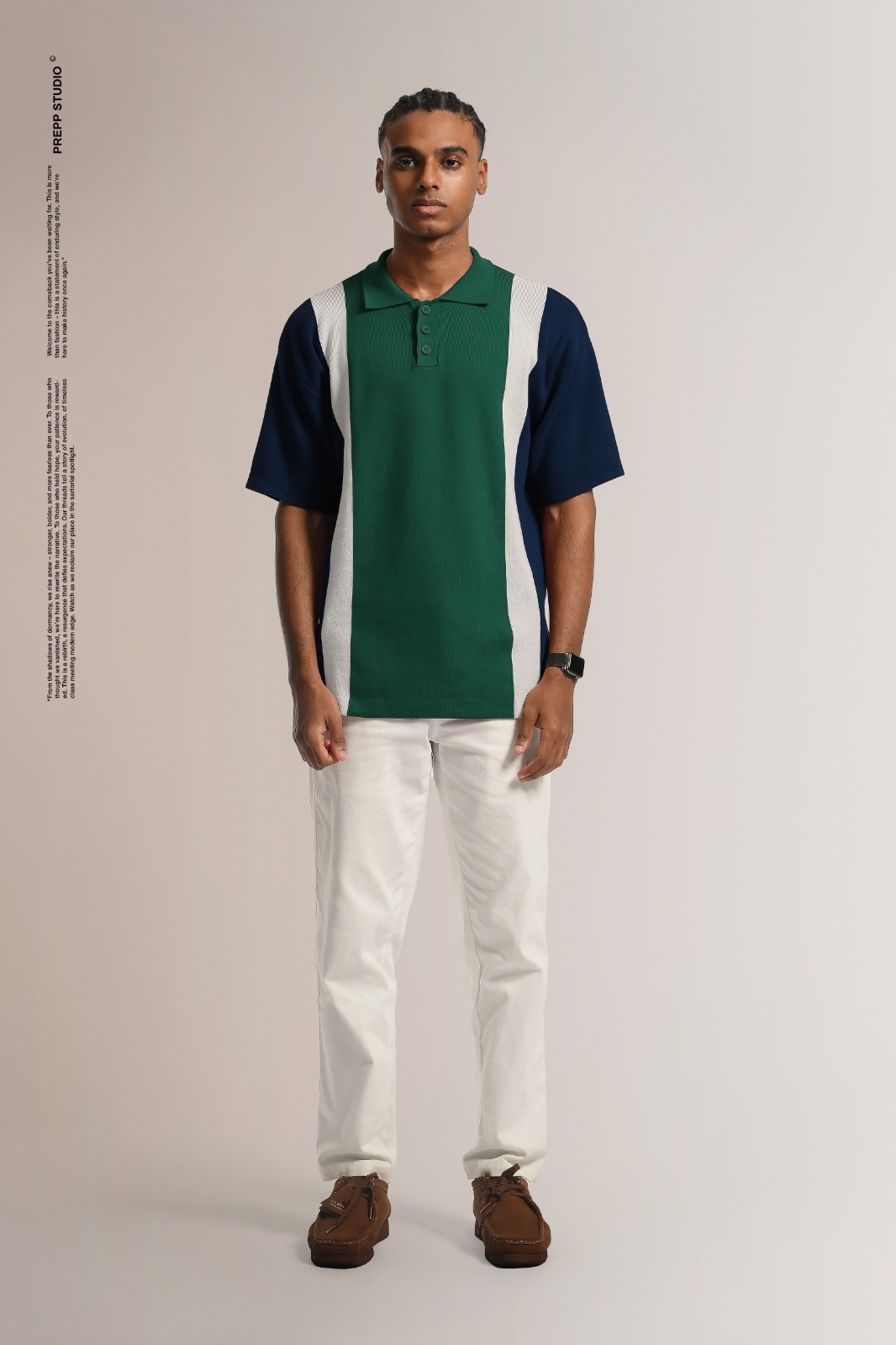 POLO STRIPE SENSE 3 STRIPE GREEN NAVY