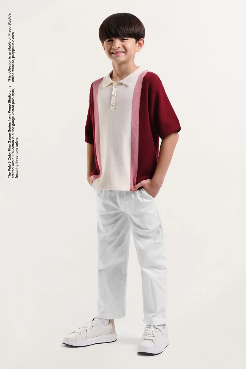 POLO SHIRT 3 COLOR FINE GAUGE MAROON