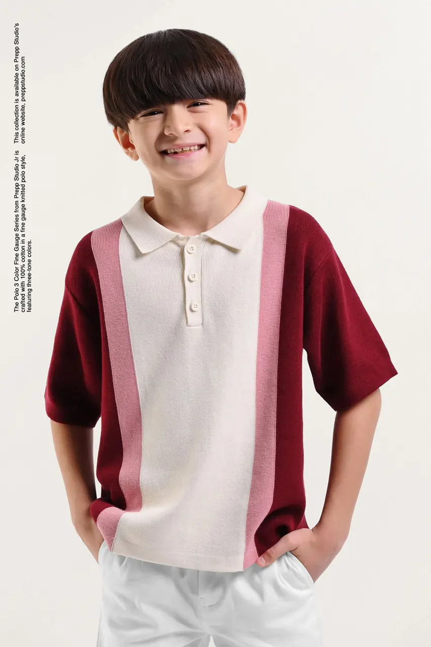 POLO SHIRT 3 COLOR FINE GAUGE MAROON