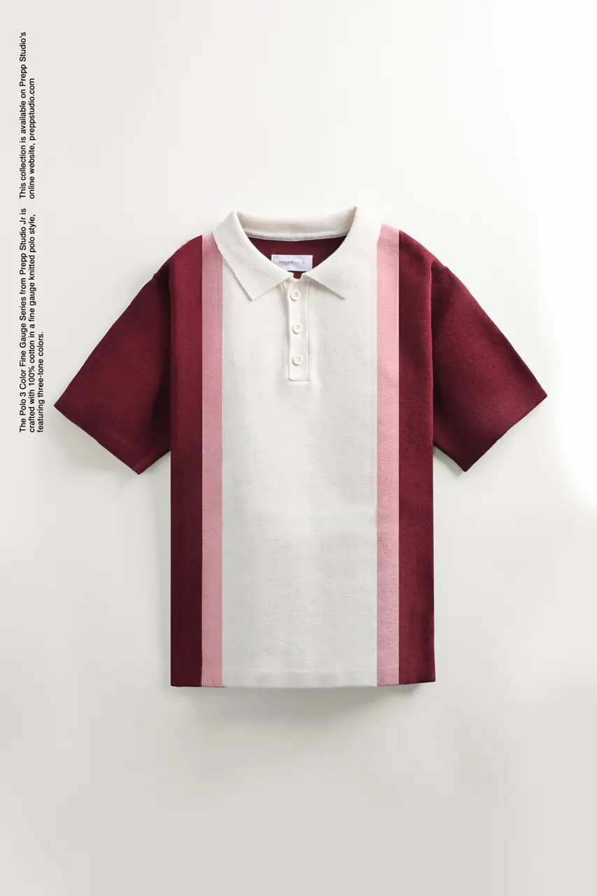 POLO SHIRT 3 COLOR FINE GAUGE MAROON