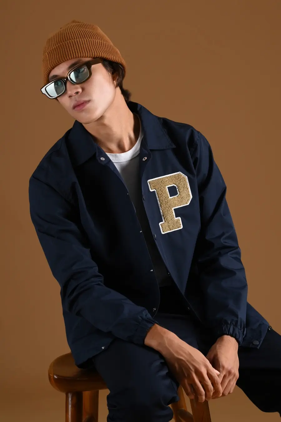 COLLEGIATE COACH JACKET NAVY