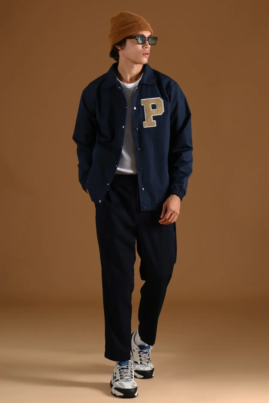 COLLEGIATE COACH JACKET NAVY