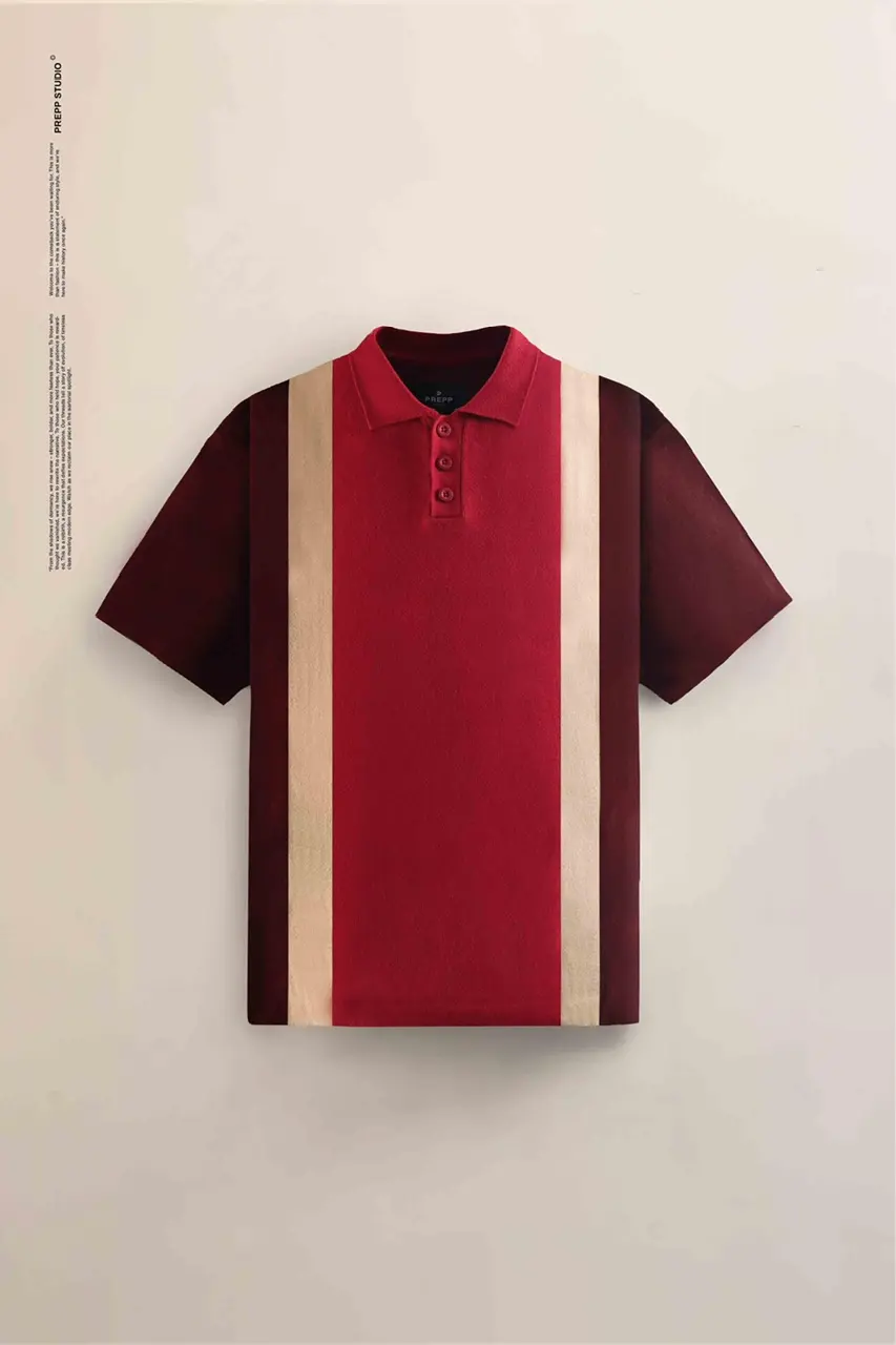 POLO STRIPE SENSE 3 STRIPE MAROON RED