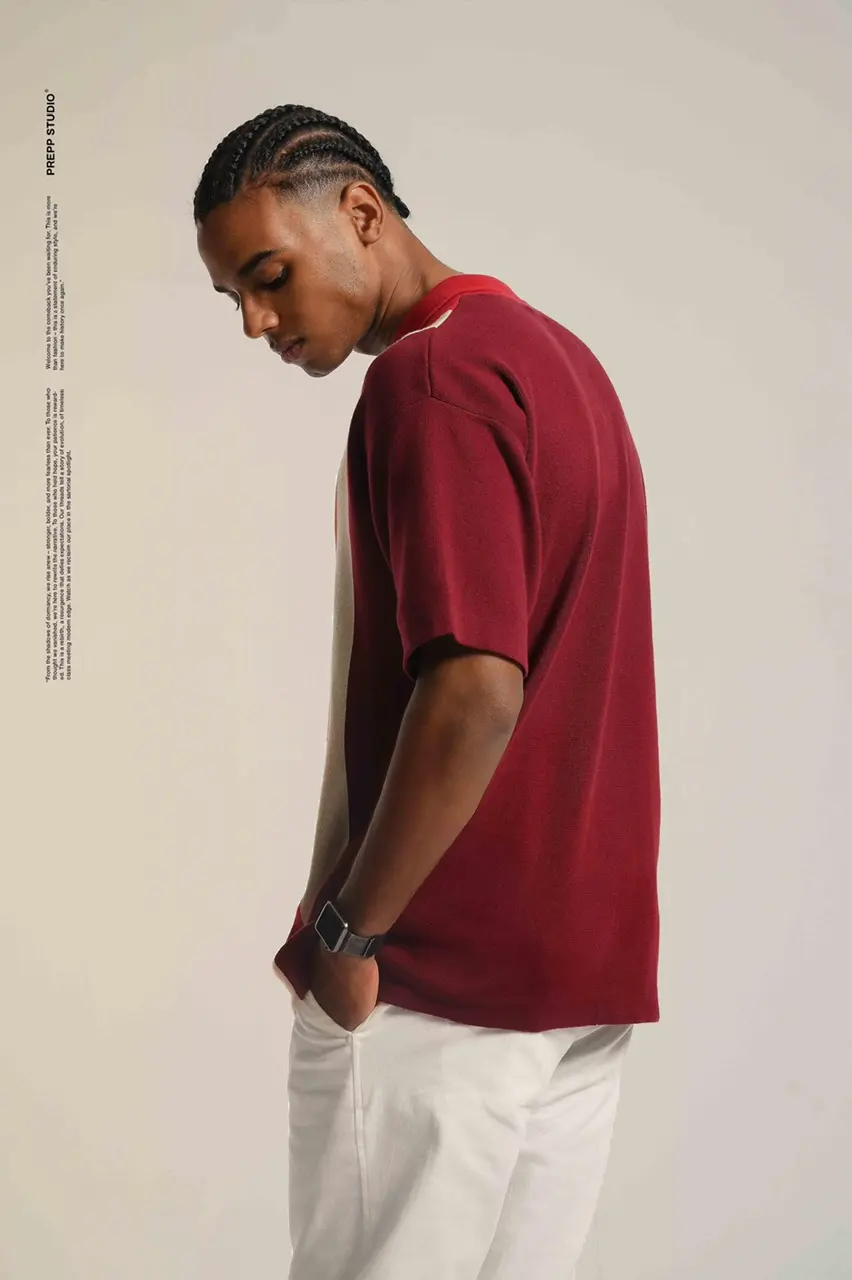 POLO STRIPE SENSE 3 STRIPE MAROON RED