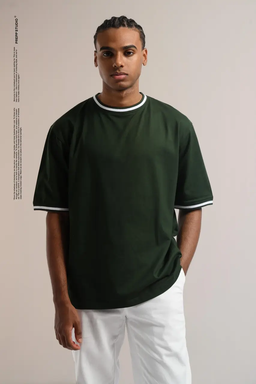 PTDC49-MONOLINE T-SHIRT DARK GREEN