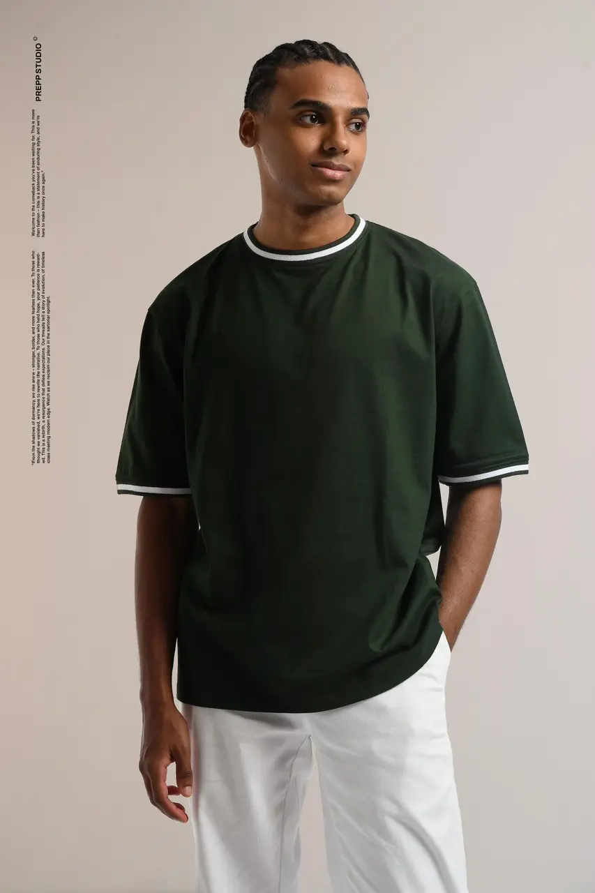 PTDC49-MONOLINE T-SHIRT DARK GREEN