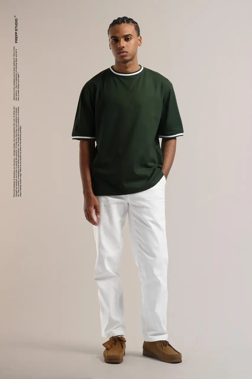 PTDC49-MONOLINE T-SHIRT DARK GREEN