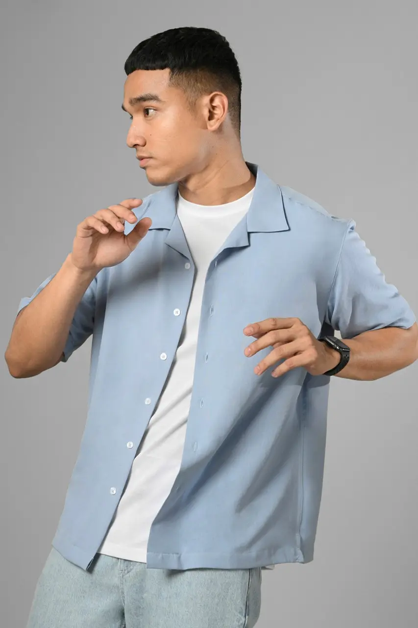 PSBH47-ULTIMATE CUBAN SHIRT FADED BLUE