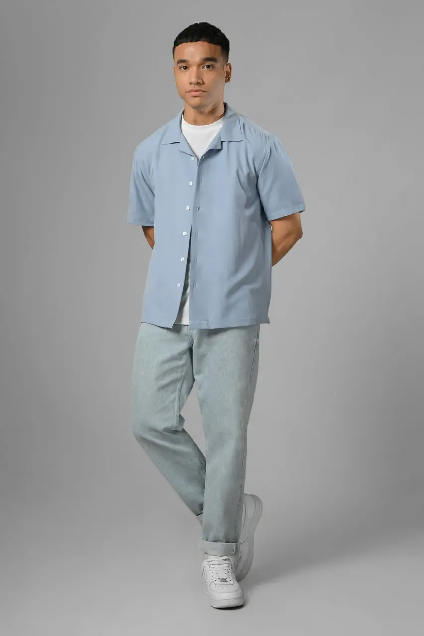 PSBH47-ULTIMATE CUBAN SHIRT FADED BLUE