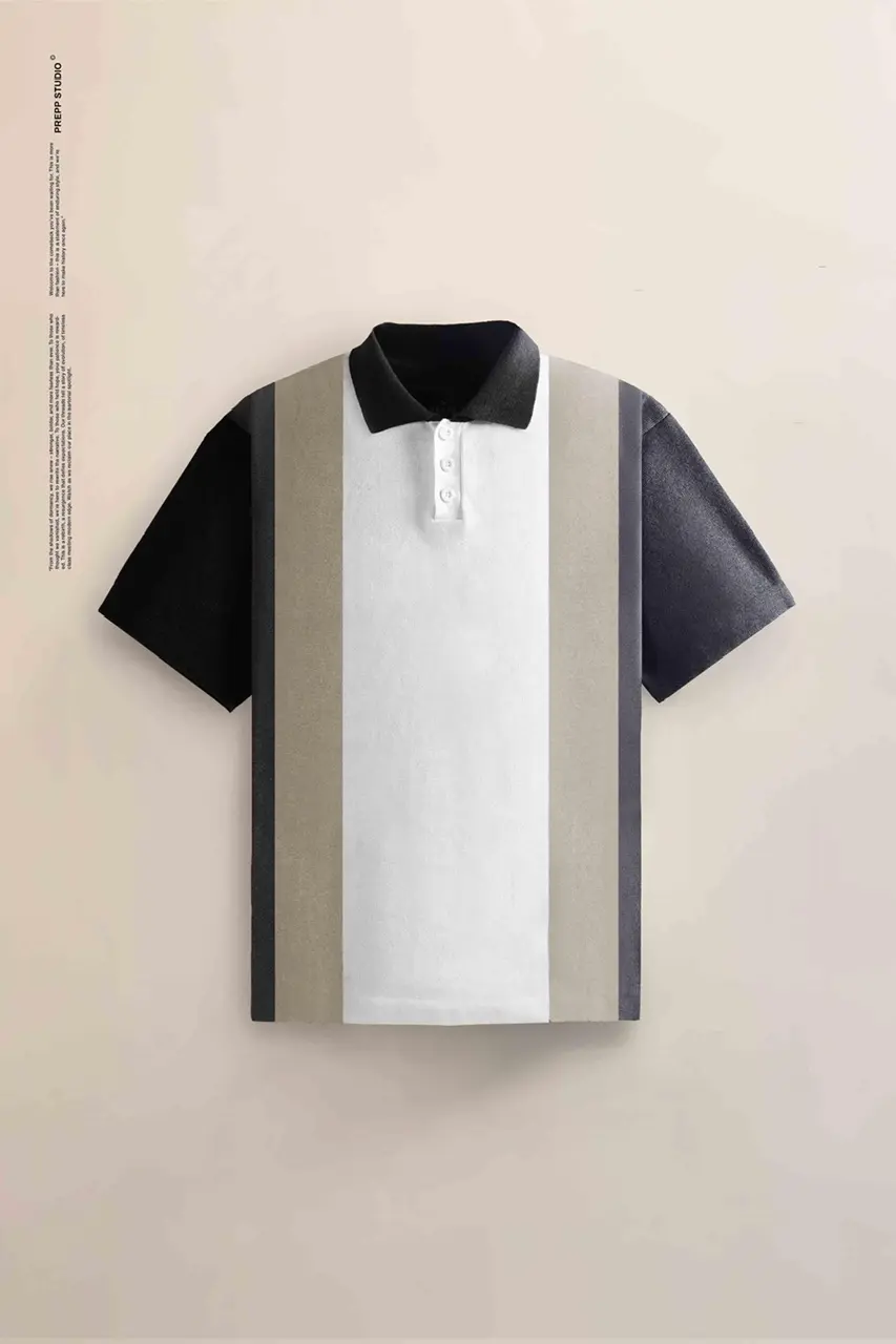 POLO STRIPE SENSE 4 STRIPE GREY WHITE