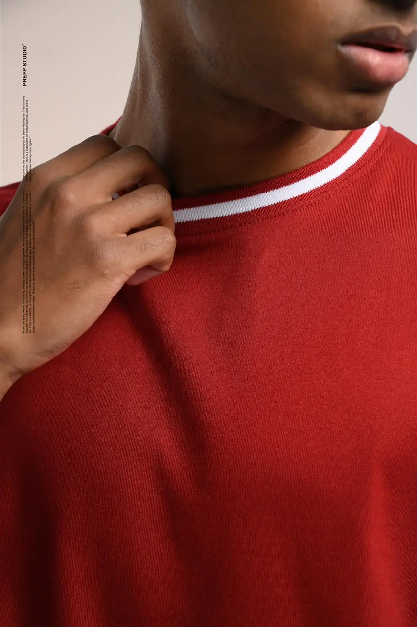 PTDC64-MONOLINE T-SHIRT OXBLOOD RED