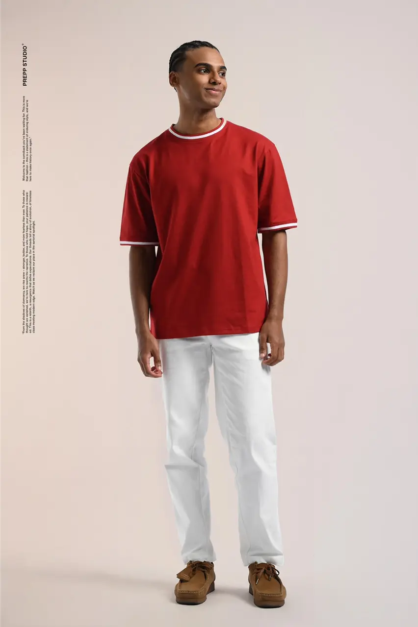 PTDC64-MONOLINE T-SHIRT OXBLOOD RED