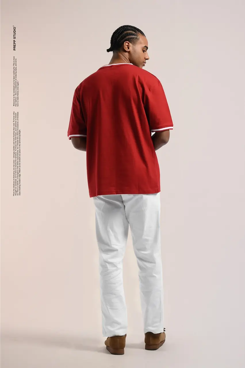 PTDC64-MONOLINE T-SHIRT OXBLOOD RED