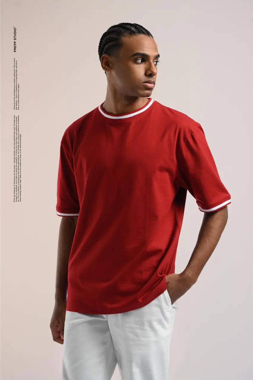 PTDC64-MONOLINE T-SHIRT OXBLOOD RED