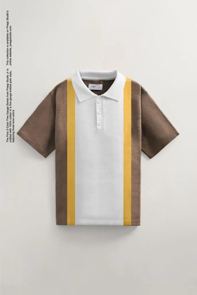 POLO SHIRT 3 COLOR FINE GAUGE MOCCA