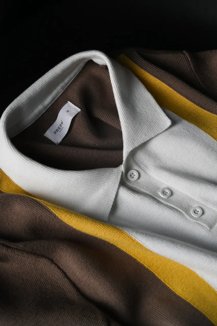 POLO SHIRT 3 COLOR FINE GAUGE MOCCA