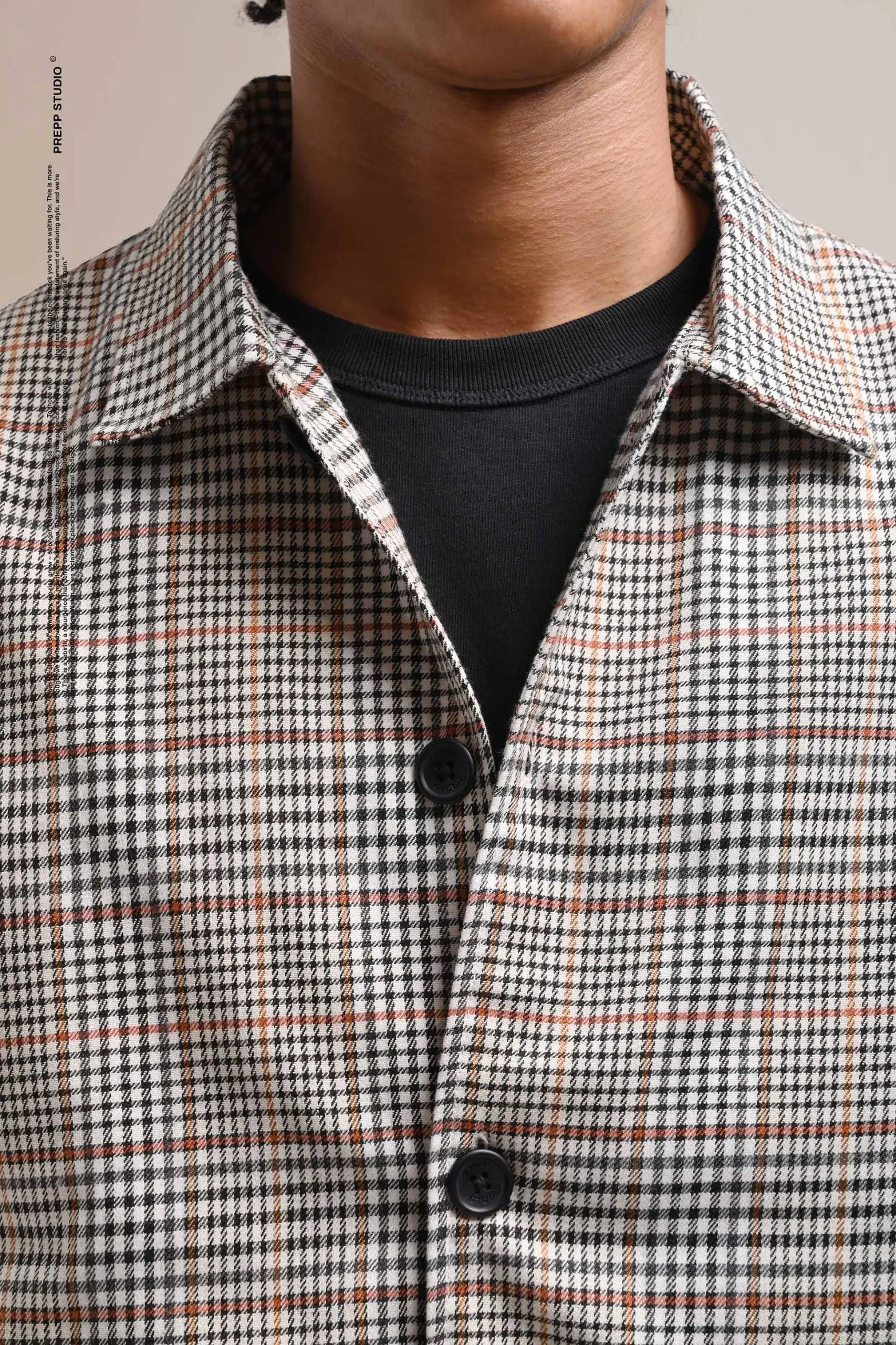 REMY TARTAN JACKET BROWN
