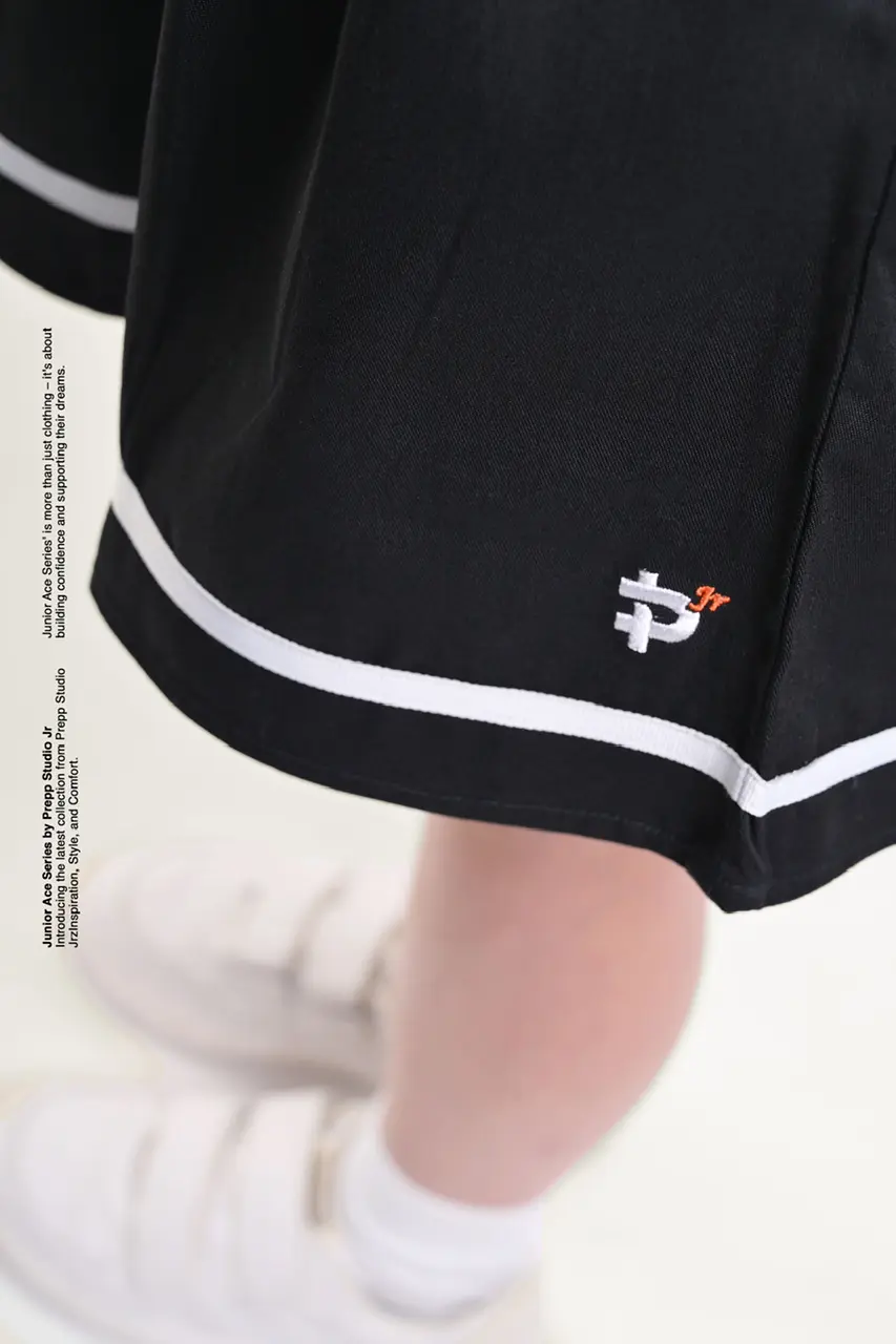 ACE TENNIS SKIRT BLACK WHITE