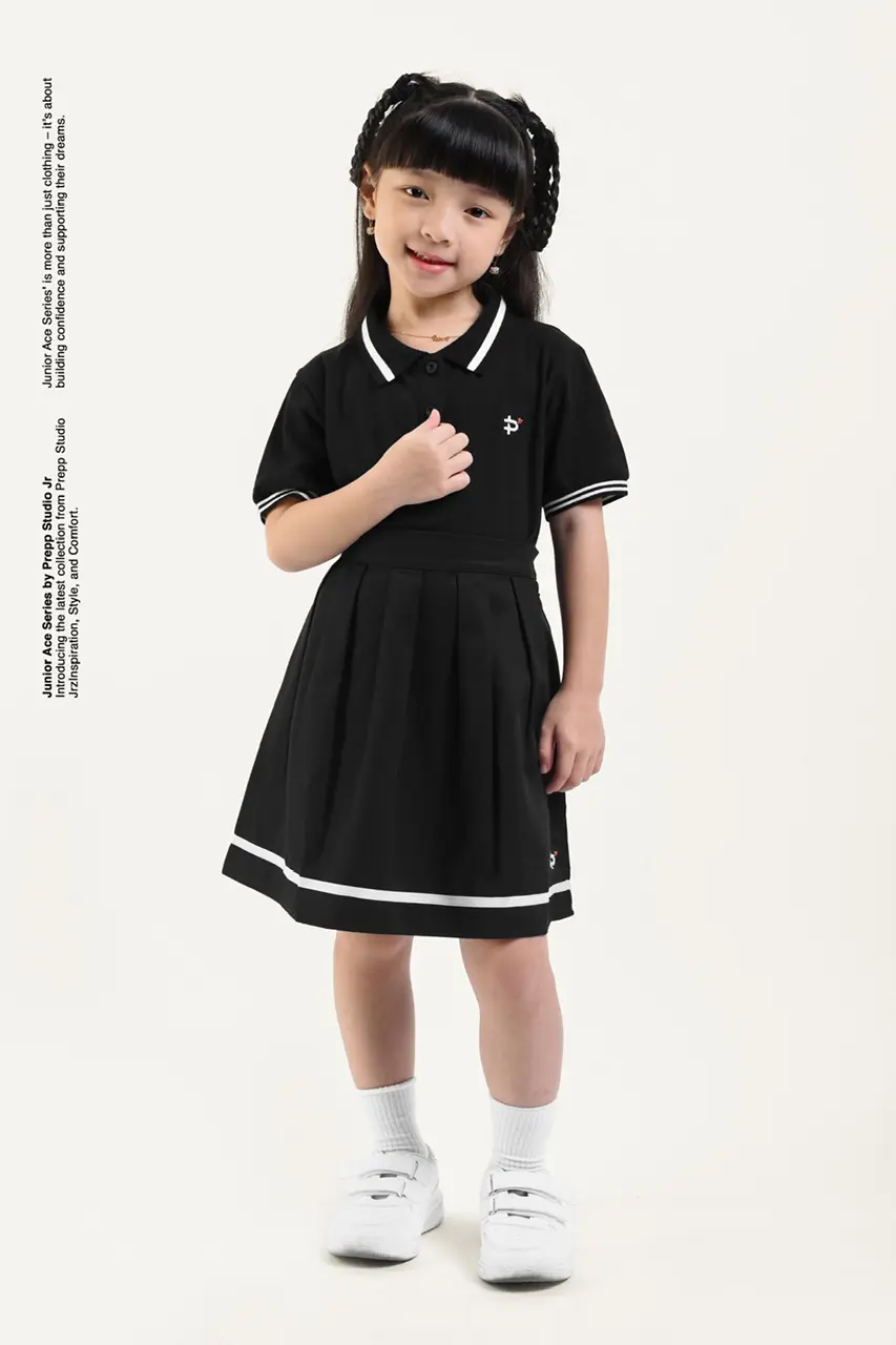 ACE TENNIS SKIRT BLACK WHITE