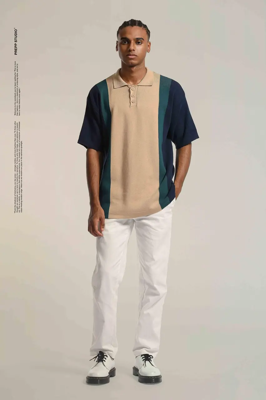 POLO STRIPE SENSE 3 STRIPE NAVY BROWN