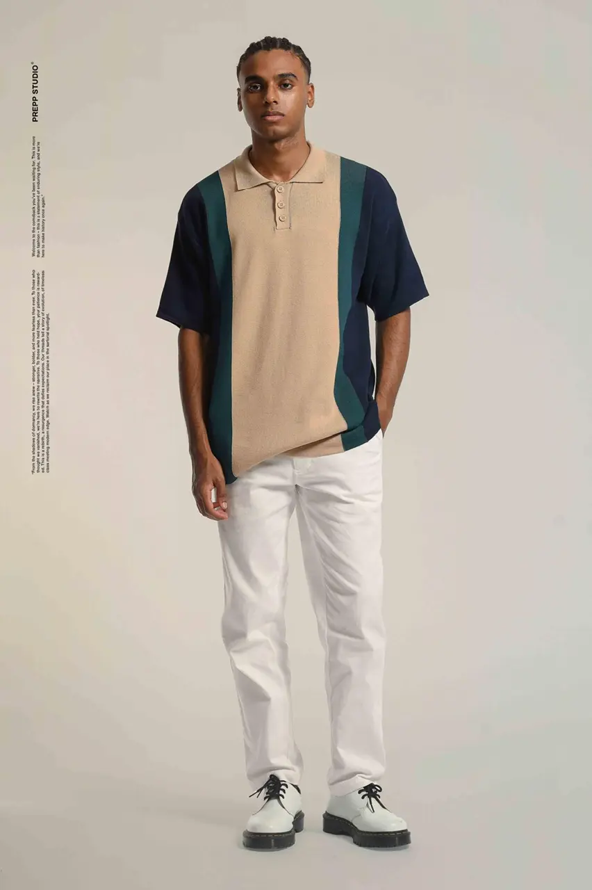 POLO STRIPE SENSE 3 STRIPE NAVY BROWN