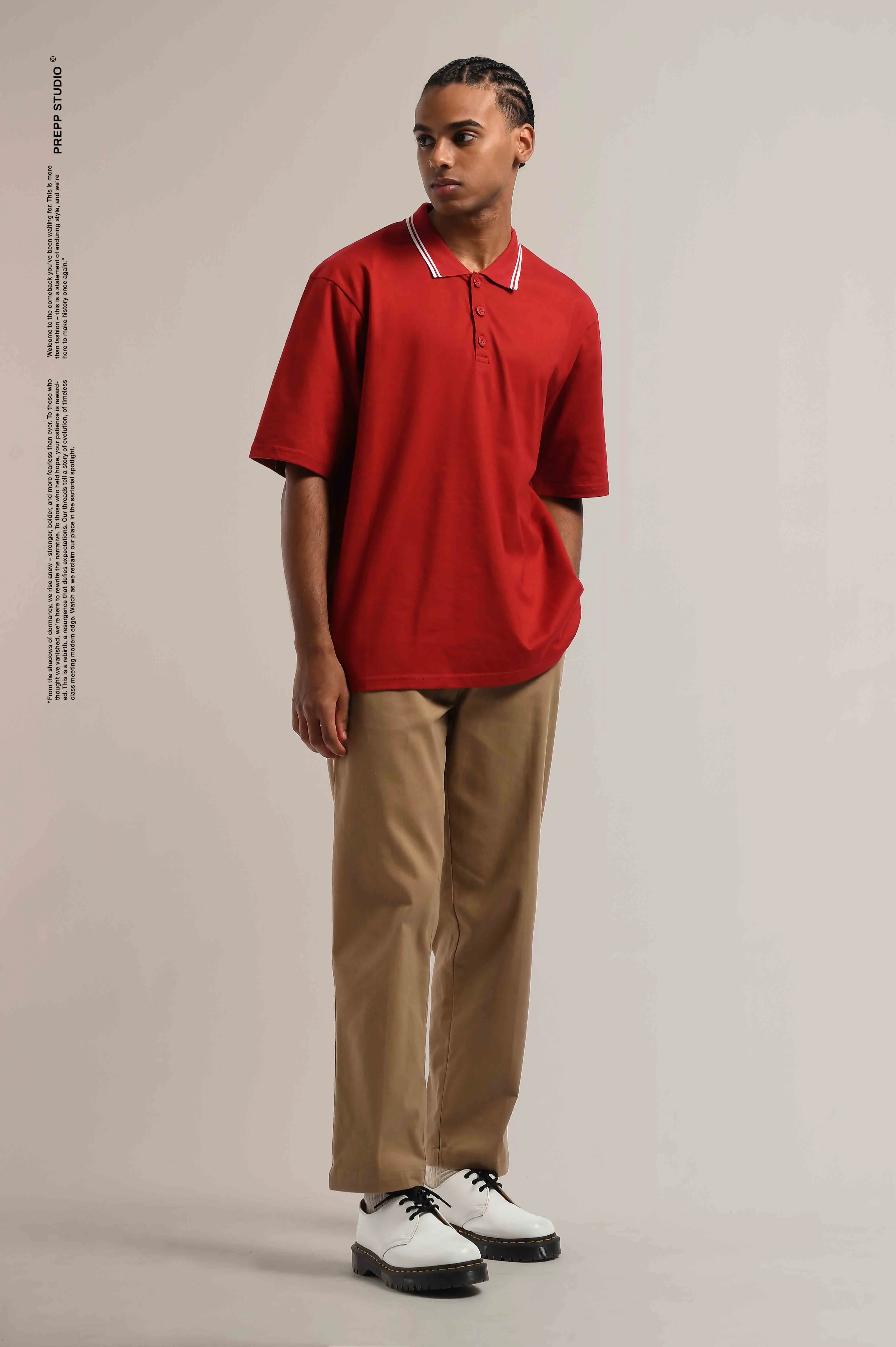 OVERTURE POLO SHIRT OXBLOOD RED