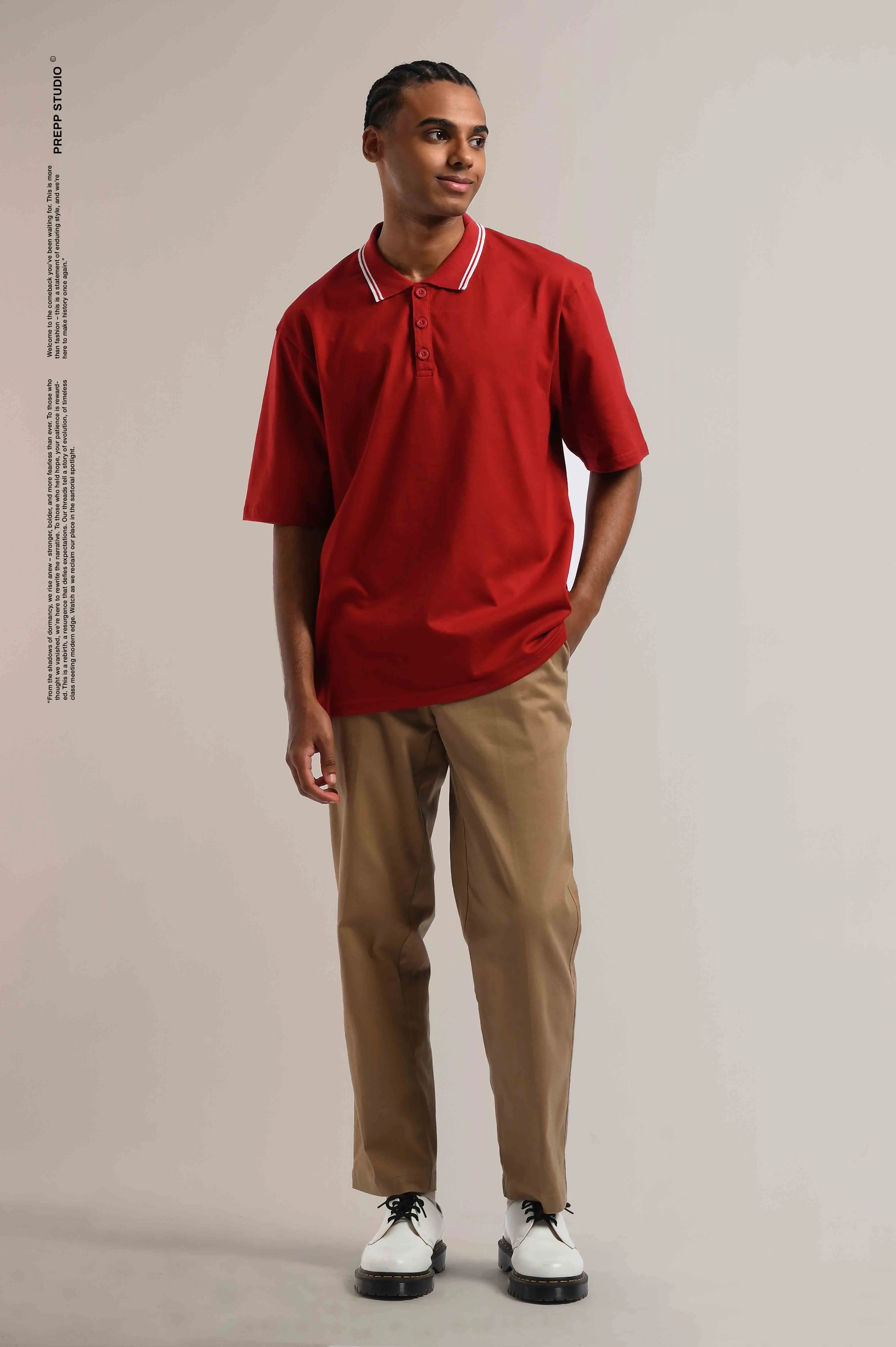 OVERTURE POLO SHIRT OXBLOOD RED