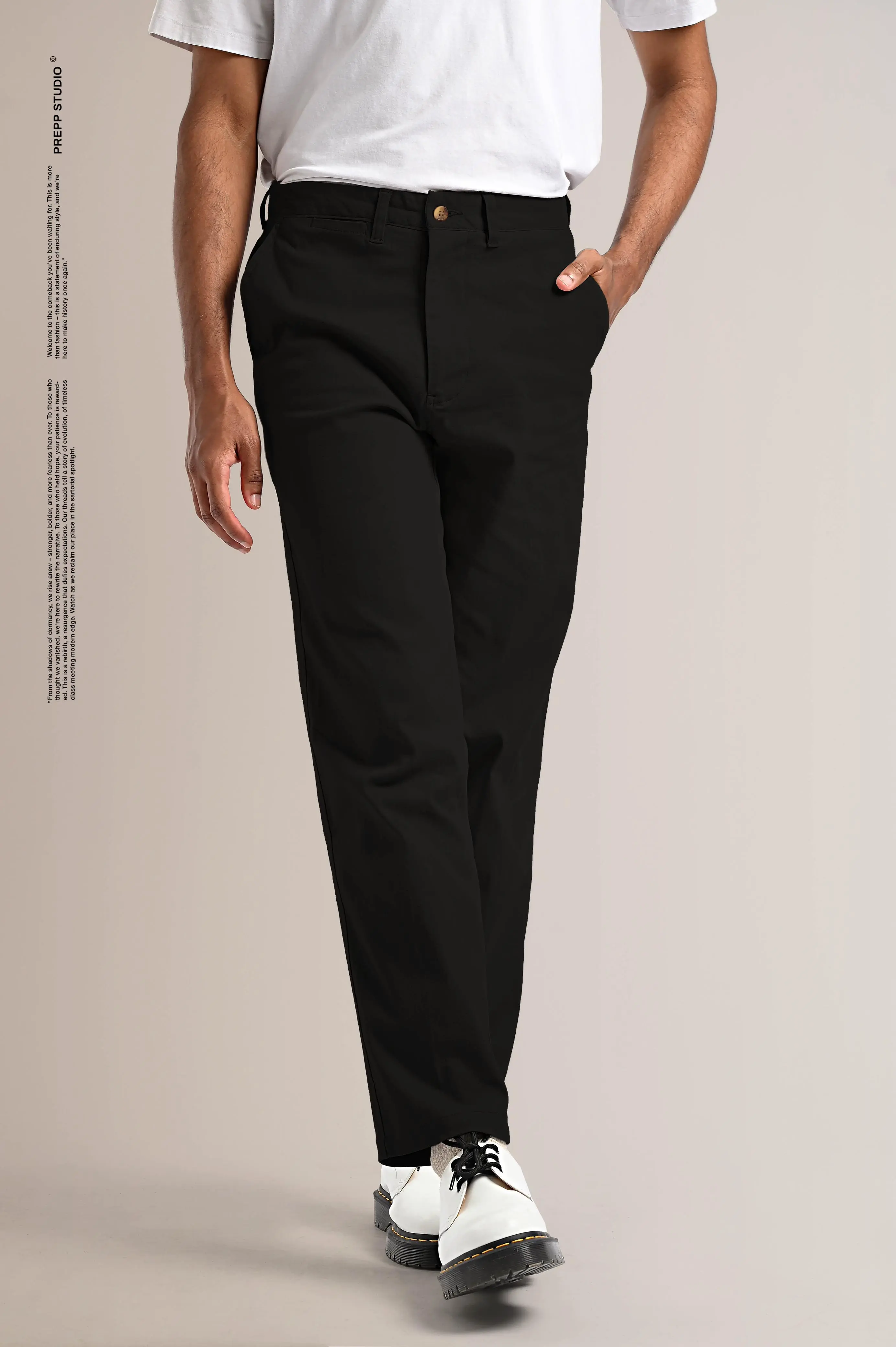 SPENCER COTTON PANTS BLACK
