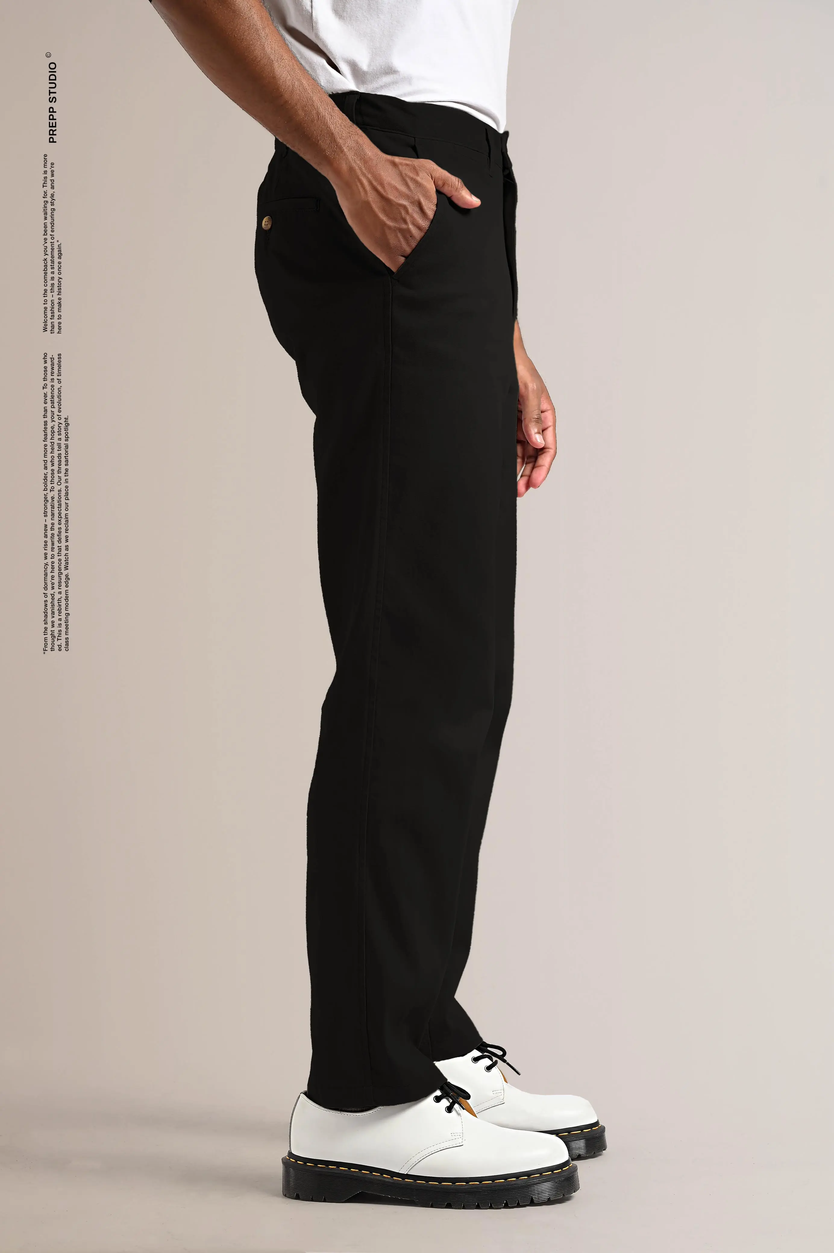 SPENCER COTTON PANTS BLACK