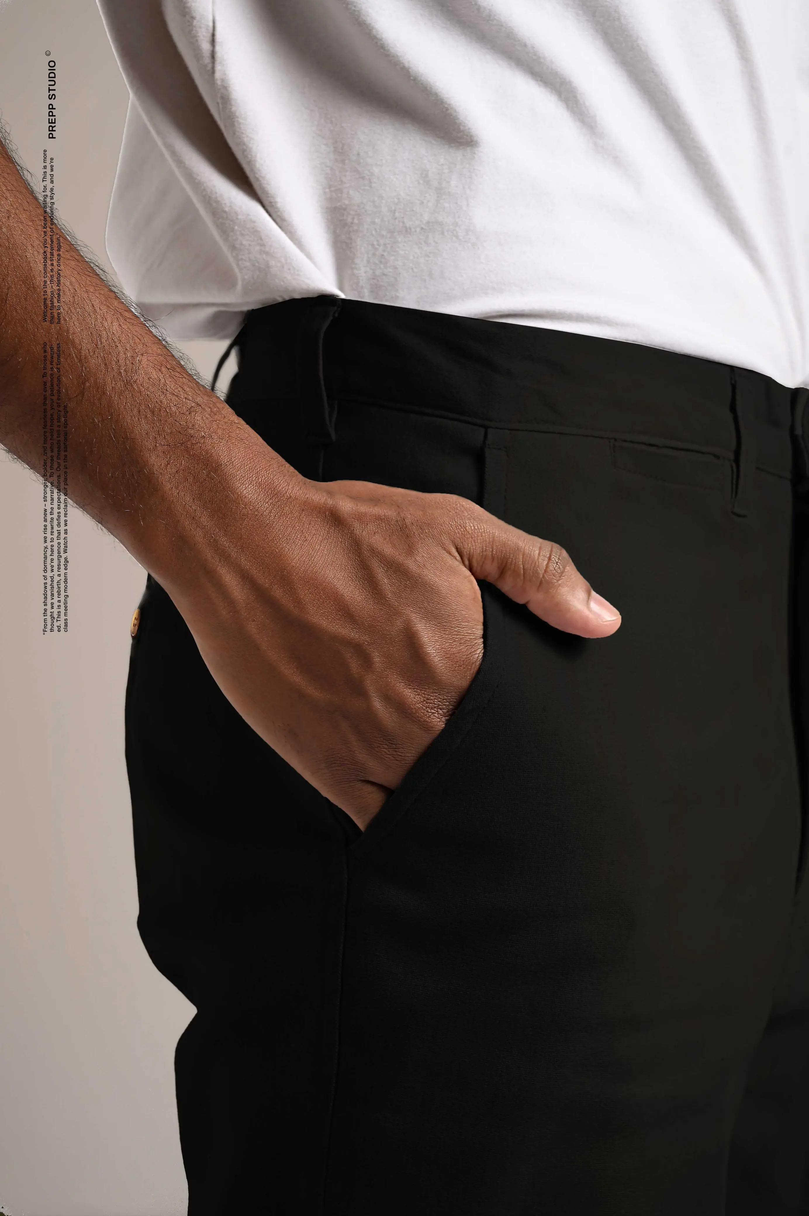 SPENCER COTTON PANTS BLACK
