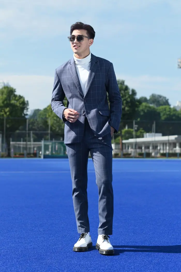 COMMUTER BLAZER GRID FLINSTONE BLUE