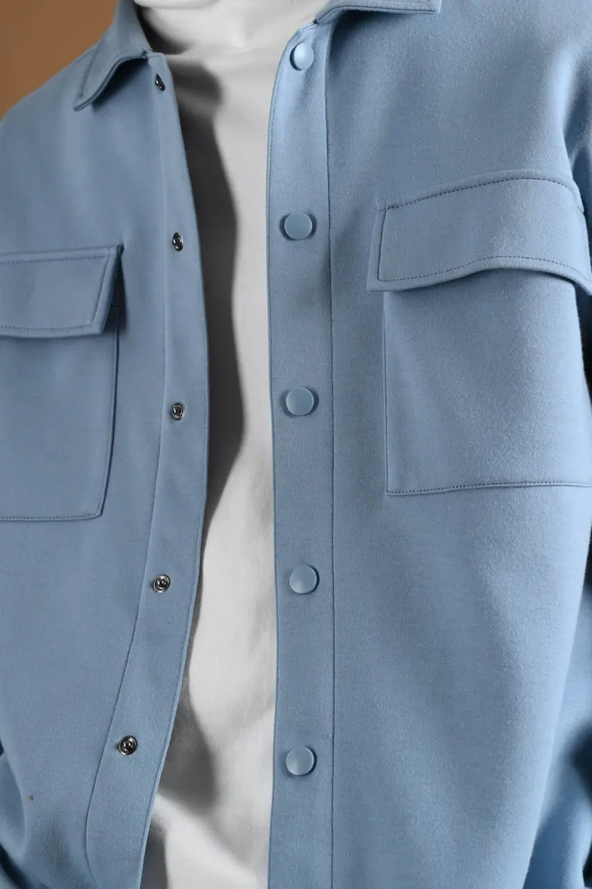 POAW76-SHACKET JACKET FADED BLUE