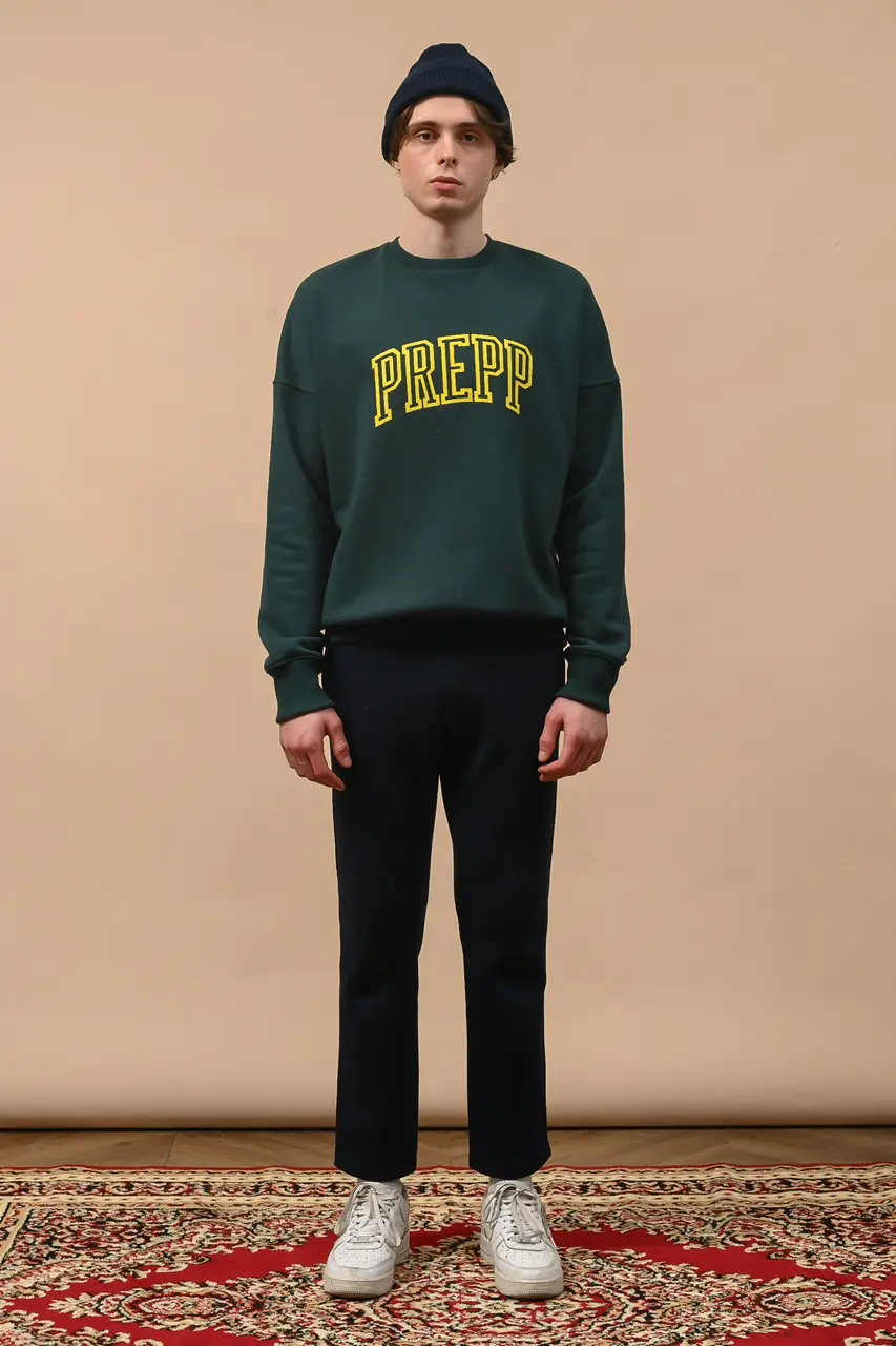 PODX55-COLLEGIATE SWEATSHIRT FOREST GREEN