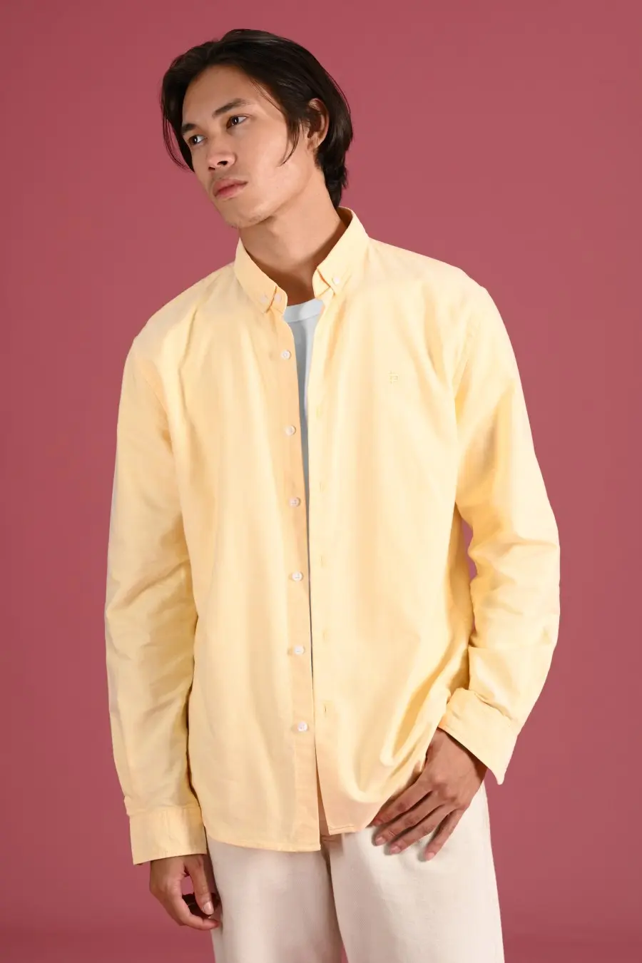 PSDB31-SIGNATURE OXFORD LONG SLEEVE SHIRT YELLOW