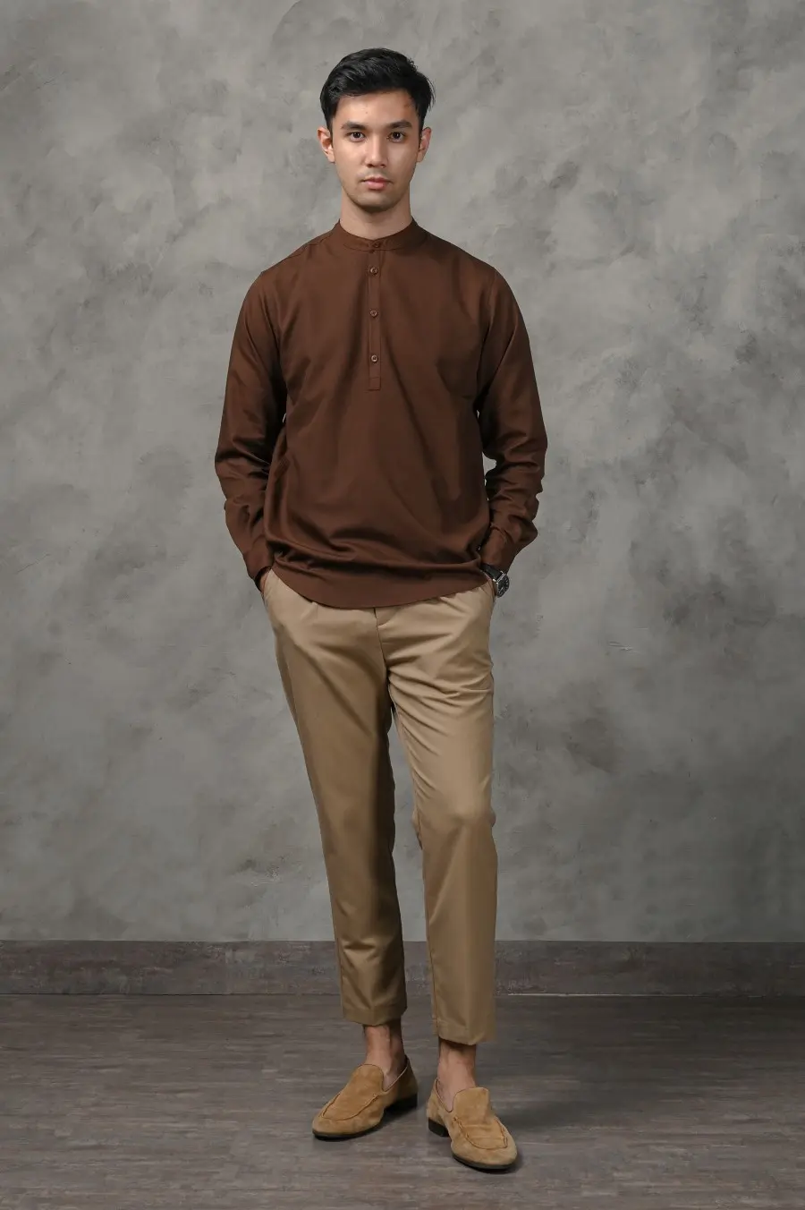 NOAH MODEST SHIRT DARK BROWN