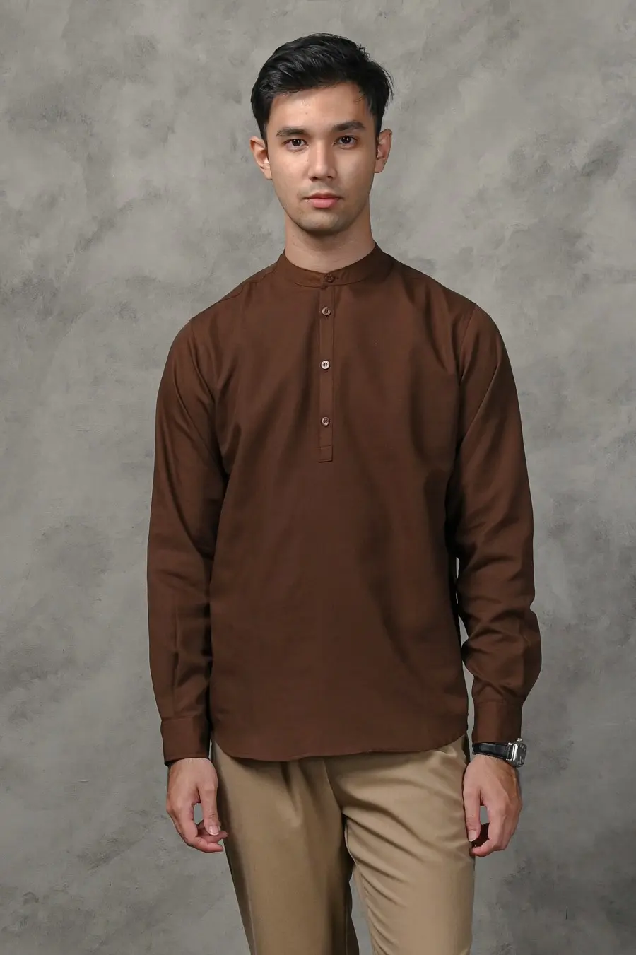 NOAH MODEST SHIRT DARK BROWN