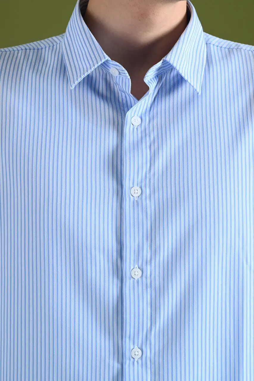 TEXTURED STRIPE SHIRT BLUE
