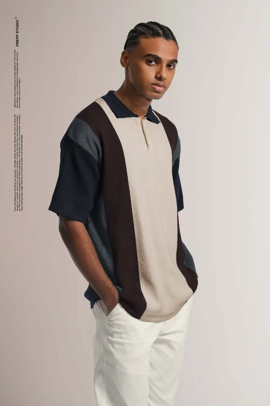 POLO STRIPE SENSE 4 STRIPE BROWN BLACK