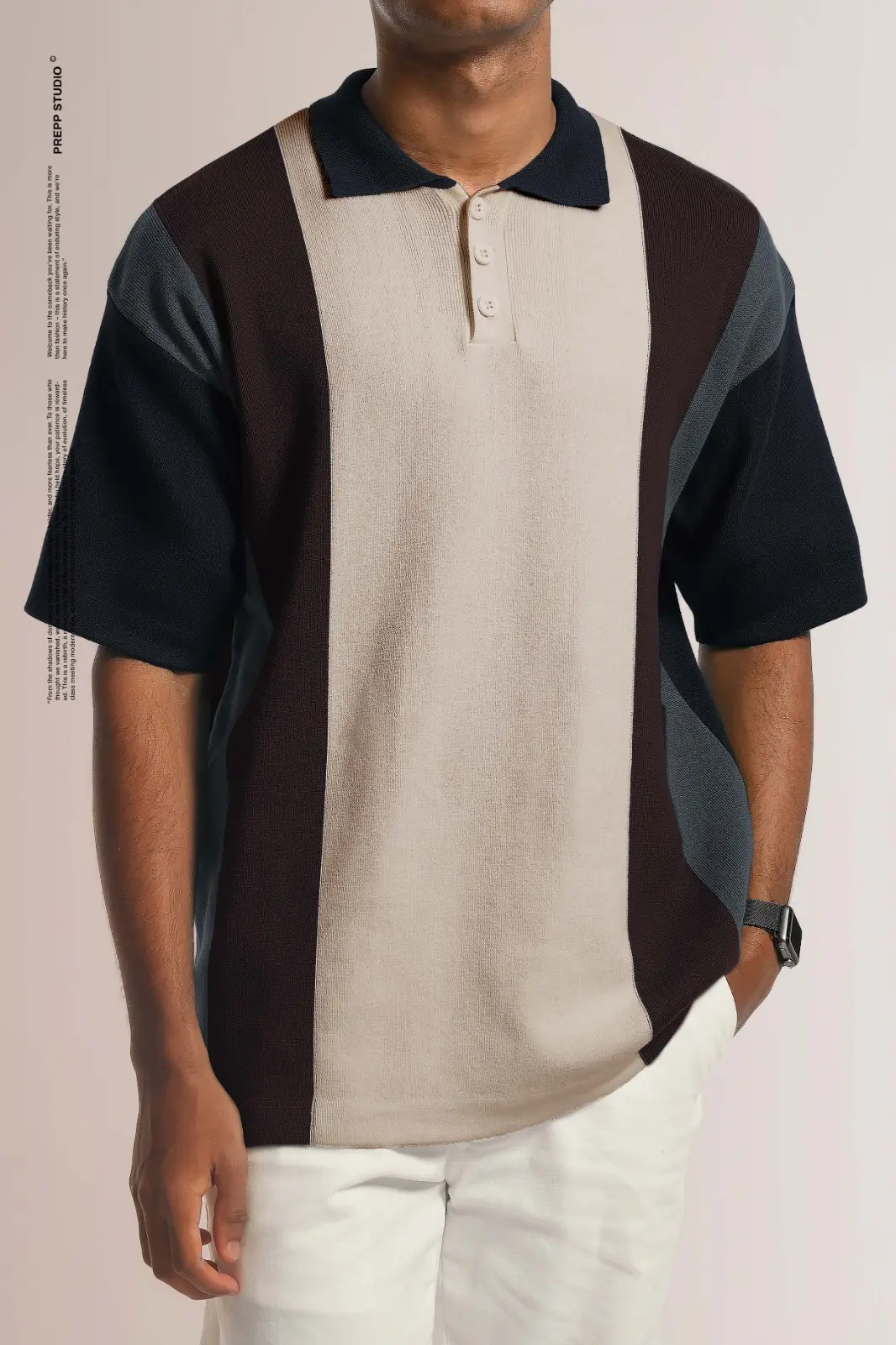 POLO STRIPE SENSE 4 STRIPE BROWN BLACK