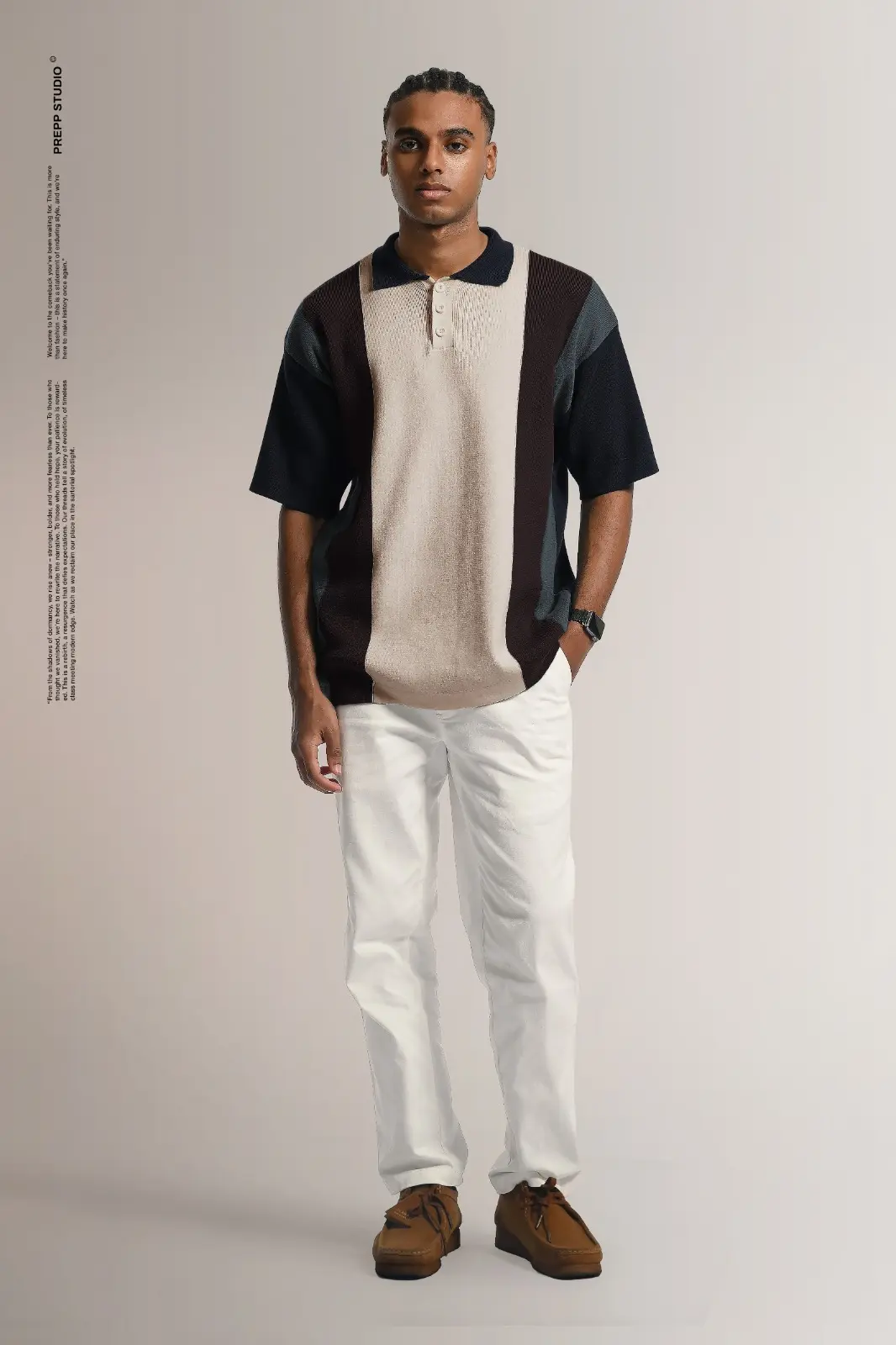 POLO STRIPE SENSE 4 STRIPE BROWN BLACK