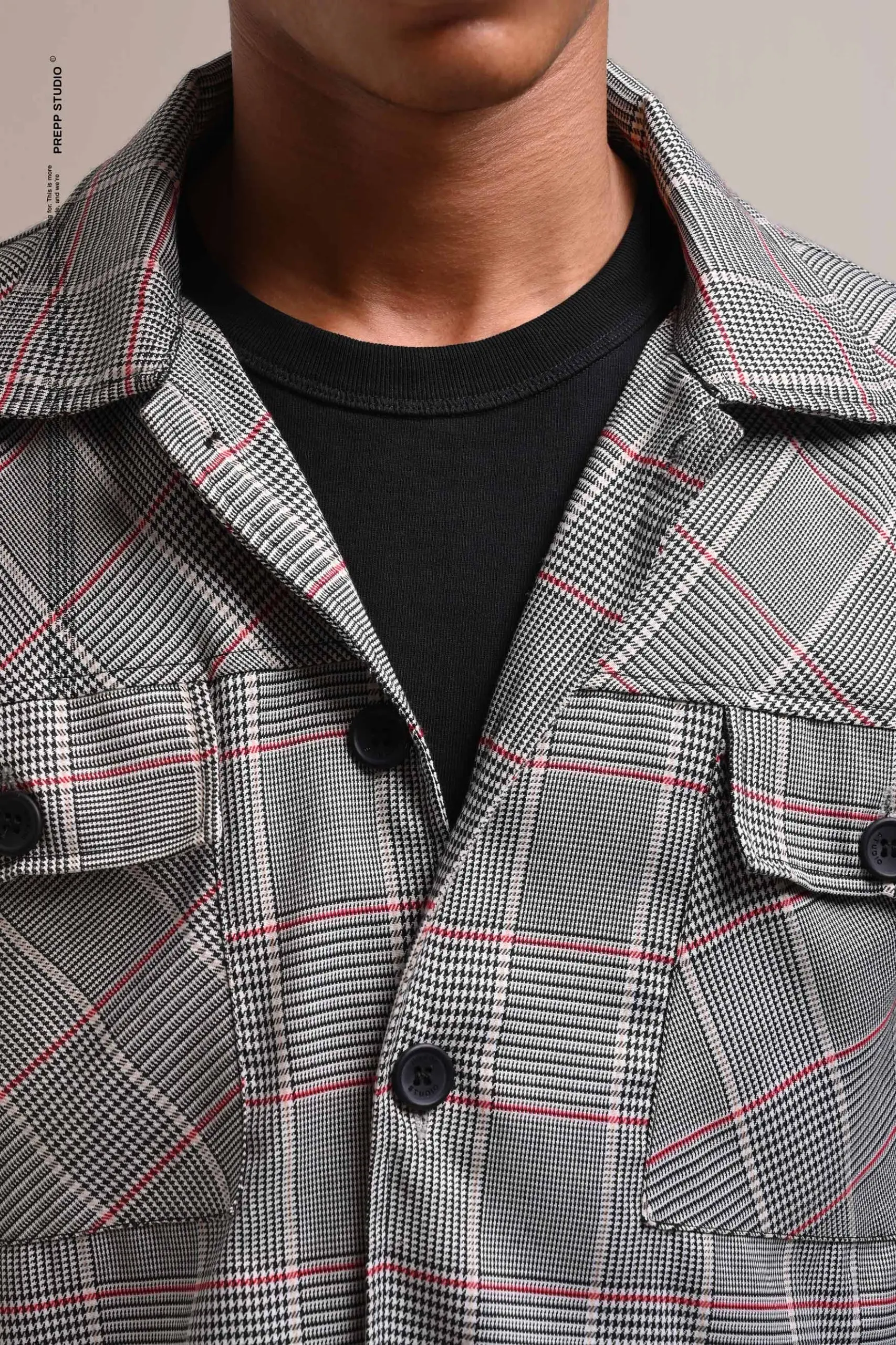 REMY TARTAN JACKET RED