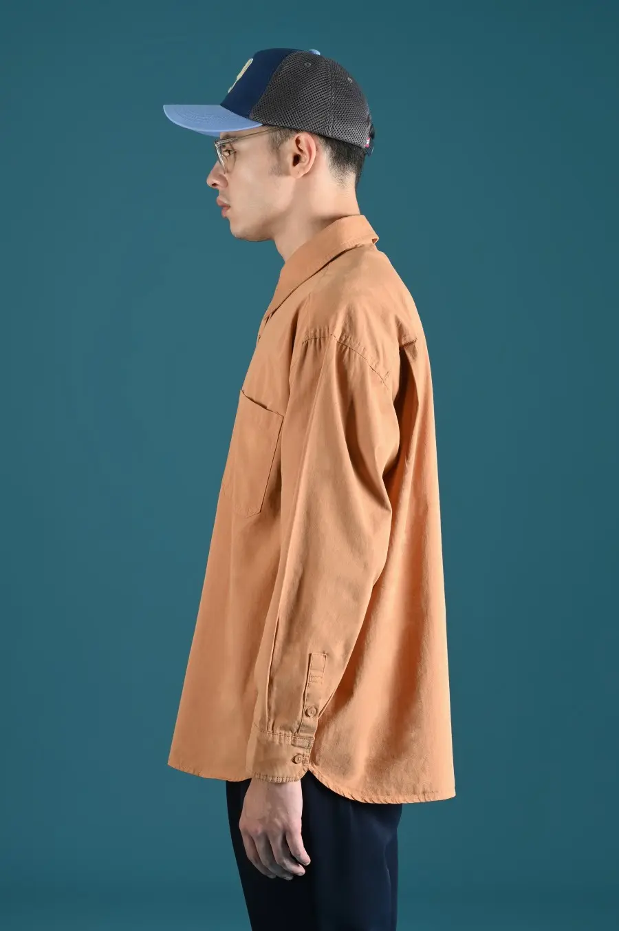 DREXEL OVERSIZED SHIRT BASIC COLLAR TANGERINE BROWN