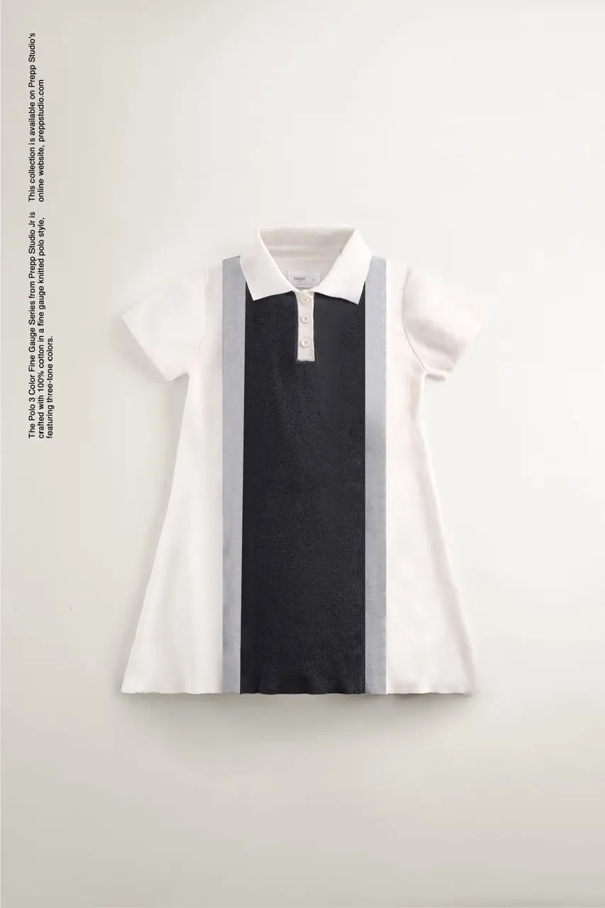 POLO DRESS 3 COLORS FINE GAUGE GREY