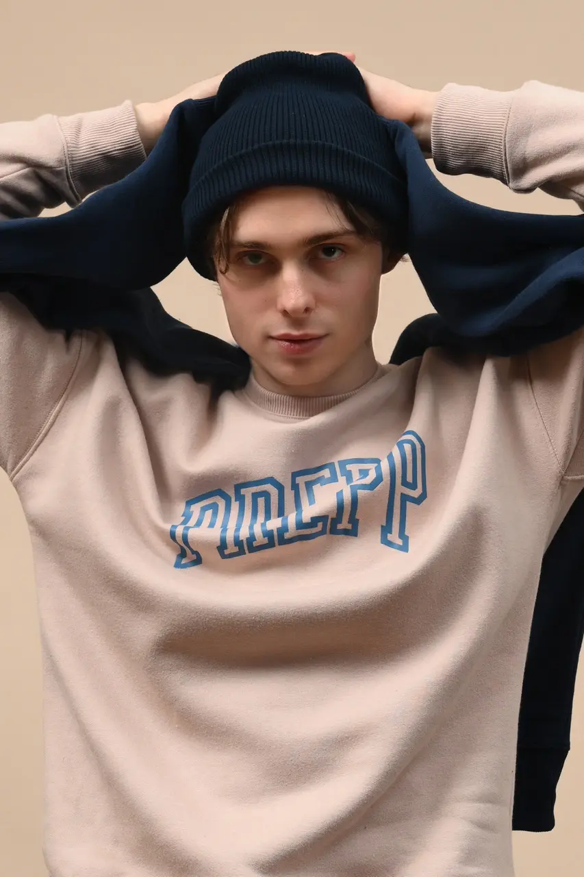 PODX07-COLLEGIATE SWEATSHIRT CREAM