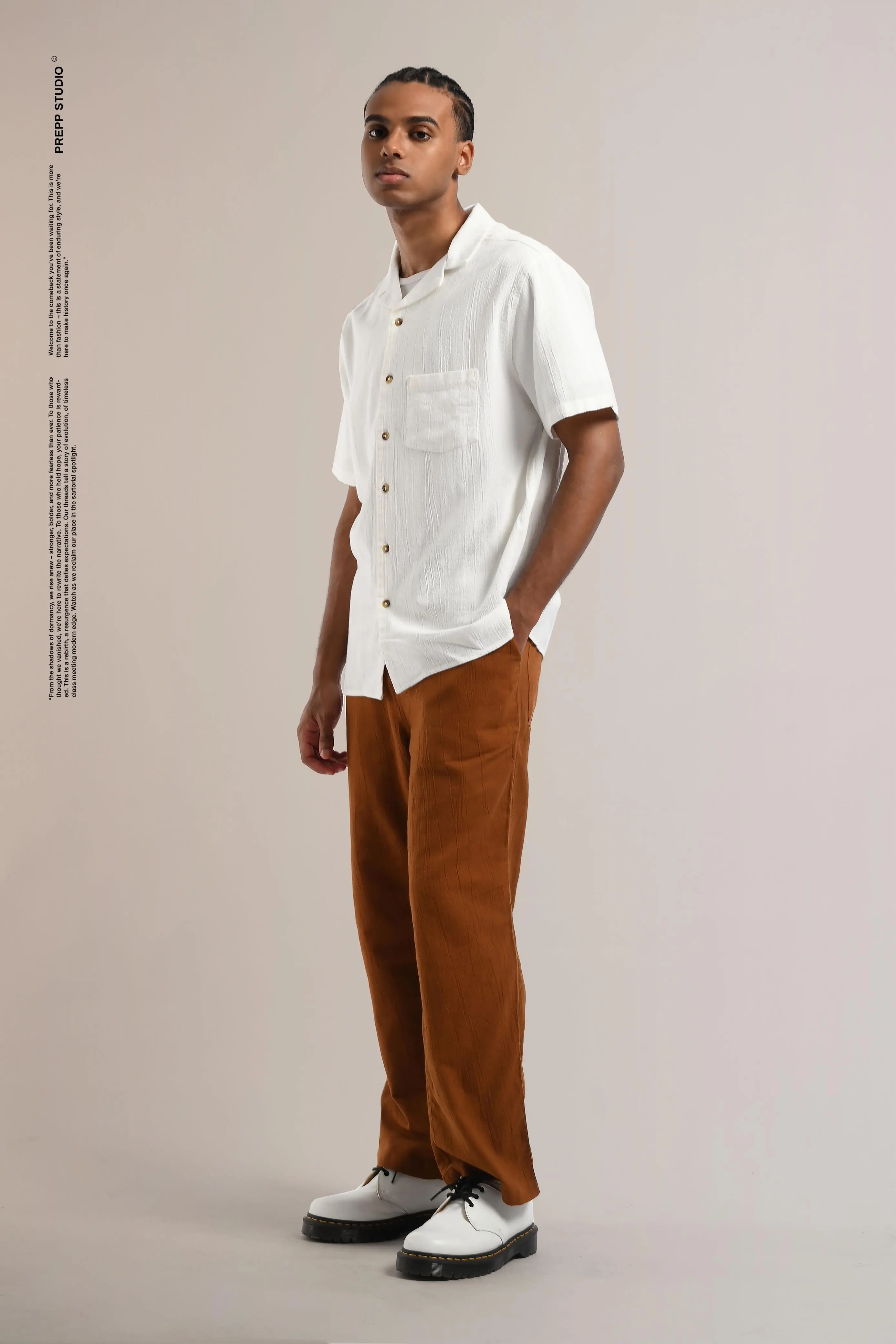 CORRUGATE CRINKLE SHIRT WHITE