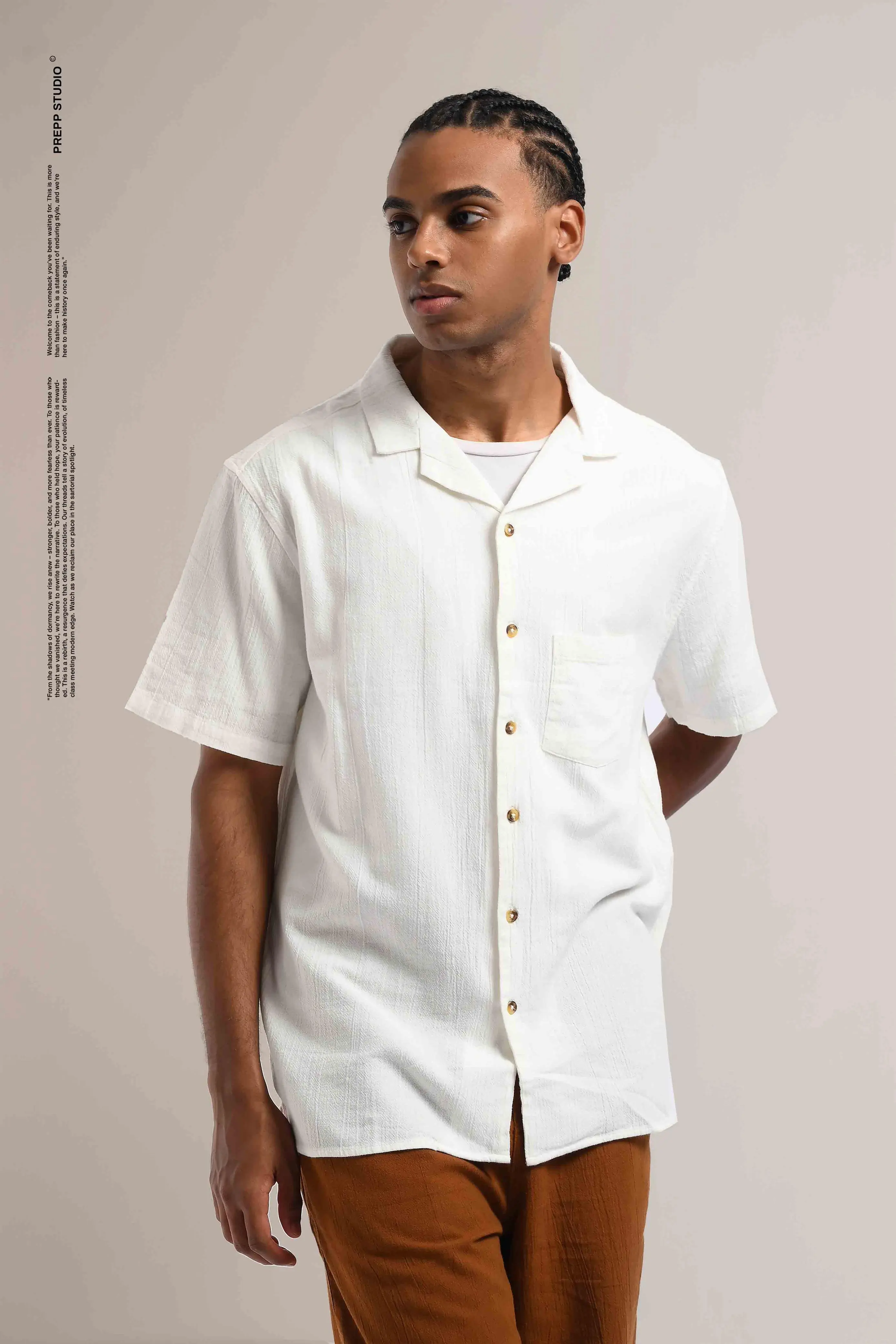 CORRUGATE CRINKLE SHIRT WHITE