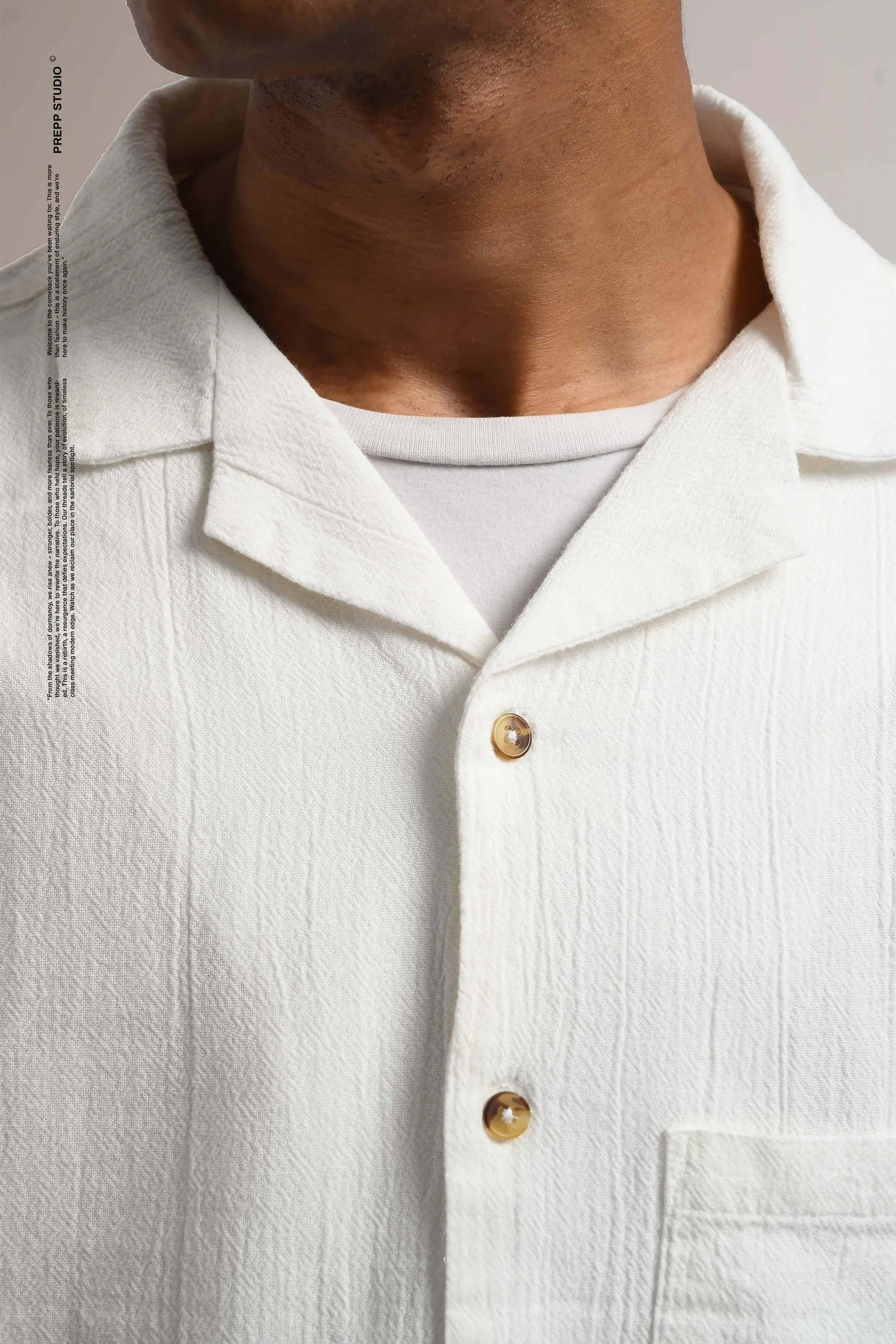 CORRUGATE CRINKLE SHIRT WHITE