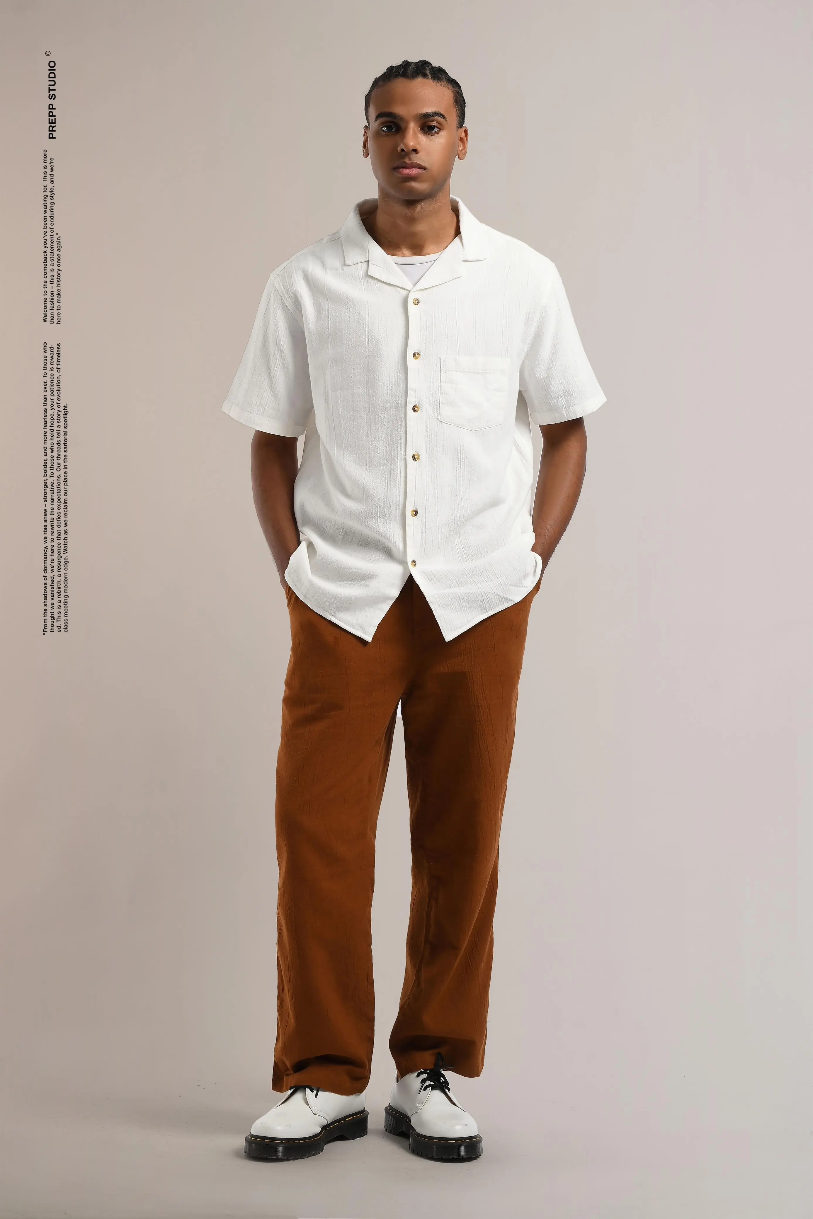 CORRUGATE CRINKLE SHIRT WHITE