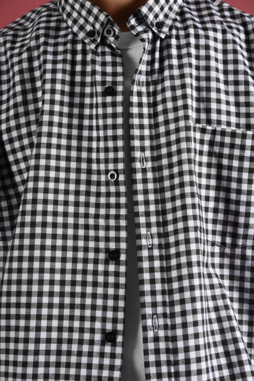 Image of PSCR02-GINGHAM SHORT SLEEVE SHIRT PREPP SCOOTER EDITION BLACK